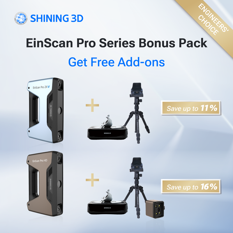 EinScan Pro Series Bonus Pack, EinScan Pro 2X V2 with Turntable and Tripod, EinScan Pro HD with Turntable and Tripod